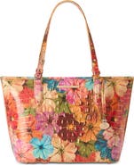 Brahmin Medium Asher Croc Embossed Leather Tote