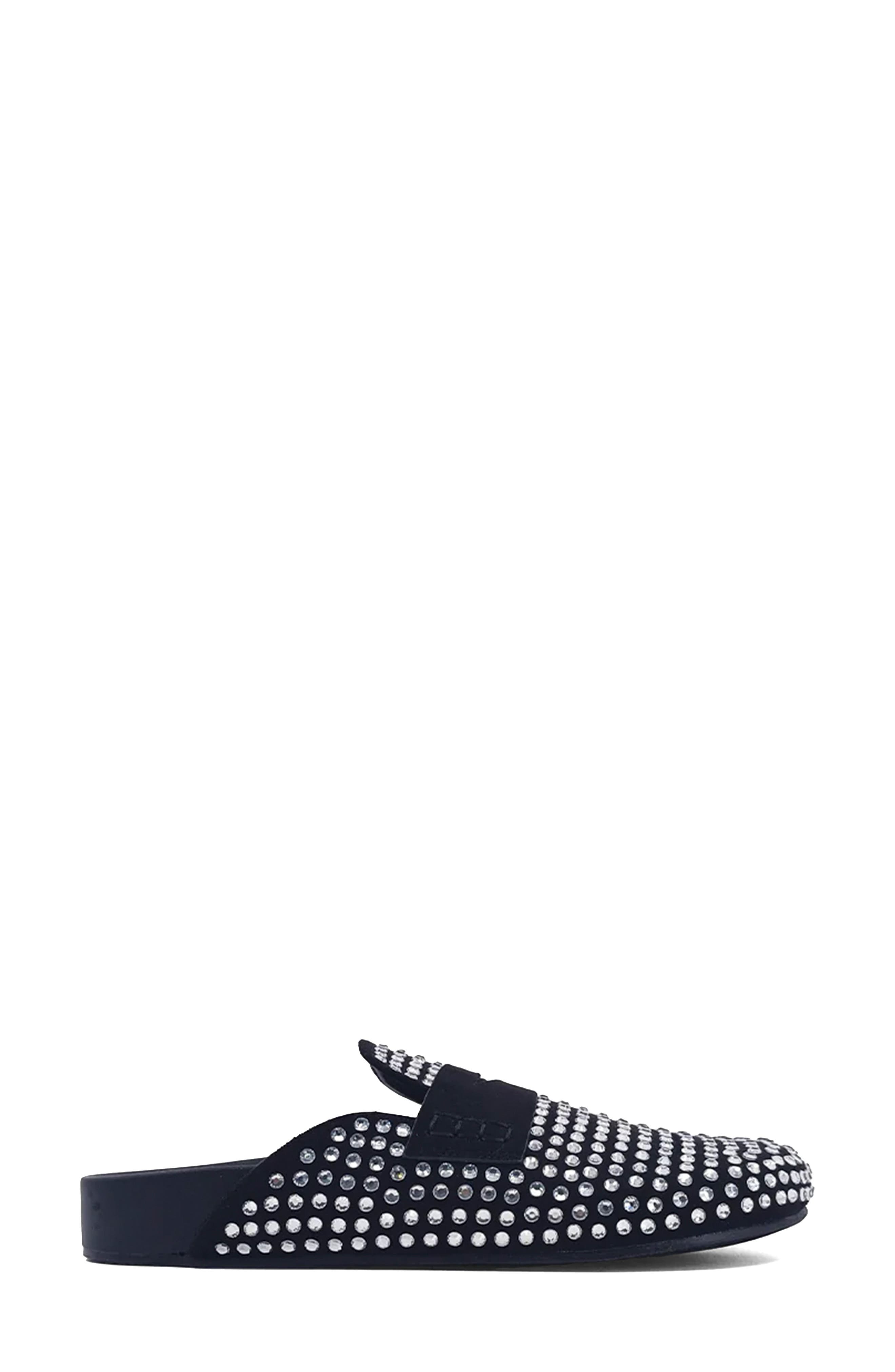 SHUSHOP Tracy Crystal Embellished Mule, Alternate, color, Black Suede