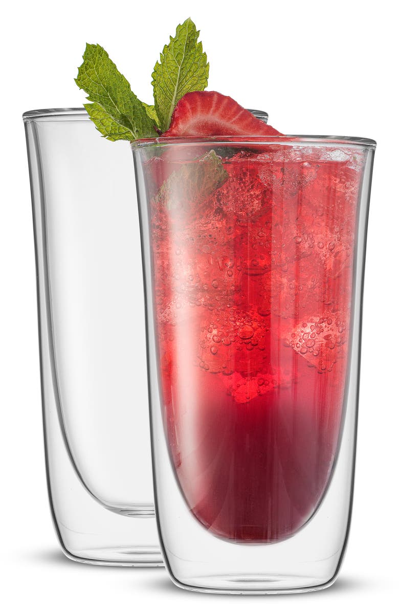 JoyJolt Set of 2 Spike Beverage Glasses, Alternate, color, Clear