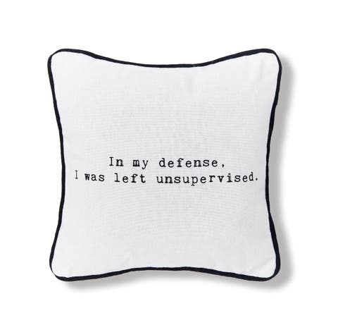 "Left Unsupervised" Printed Mini Accent Pillow 10" x 10"