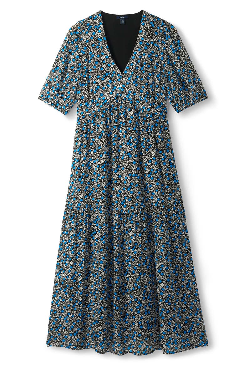 Willow Mini Vines Tiered Dress, Main, color, BLACK