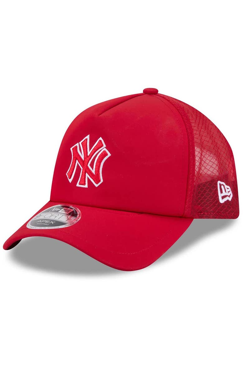 Men's New Era Red New York Yankees 2026 Batting Practice Alternate Apex 9FORTY Adjustable Hat, Main, color, Red