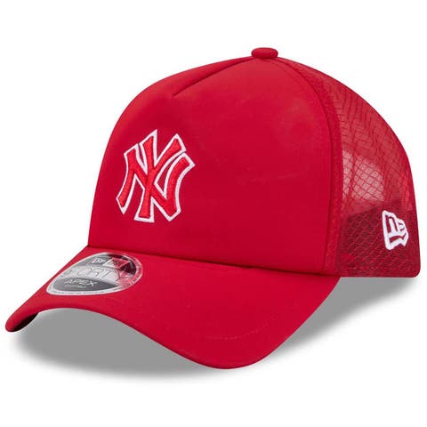 Men's New Era Red New York Yankees 2026 Batting Practice Alternate Apex 9FORTY Adjustable Hat