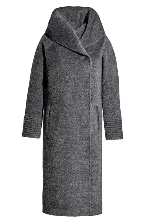 Sentaler Wool & Suri Alpaca Blend Hooded Bouclé Coat In Gray