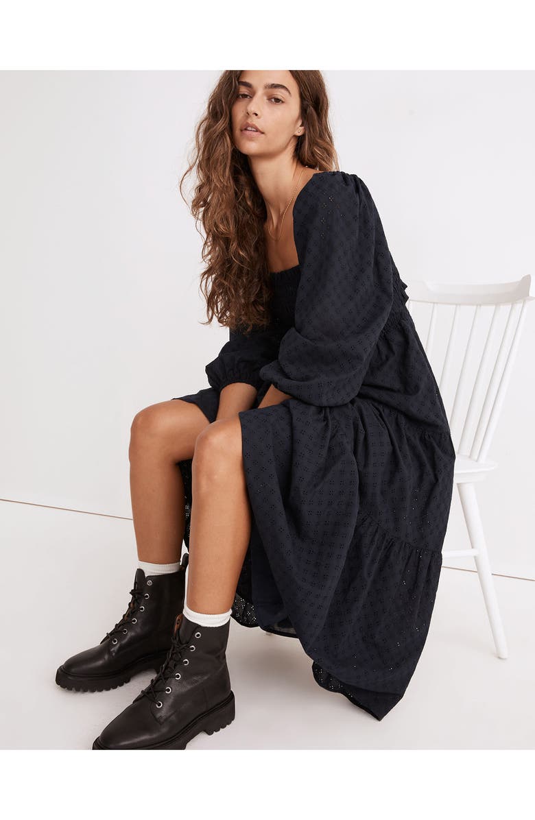 Madewell Lucie Cutout-Back Midi Dress, Alternate, color,