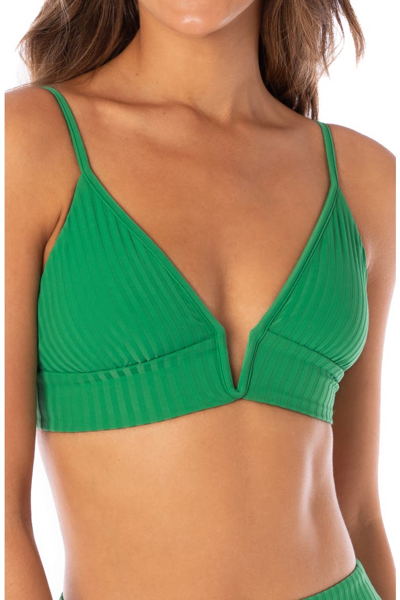 Enchanting Emerald Parade V-Wire Reversible Bikini Top, Main, color, GREEN