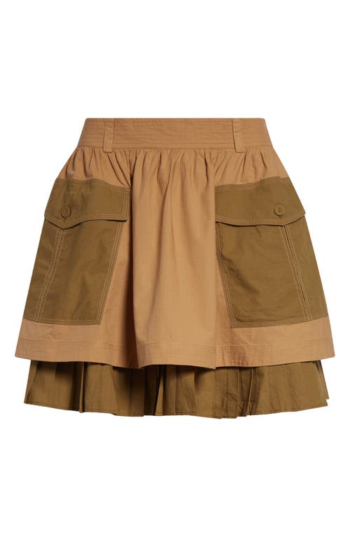 ULLA JOHNSON ULLA JOHNSON JACQUELINE COLORBLOCK TIERED COTTON MINISKIRT 