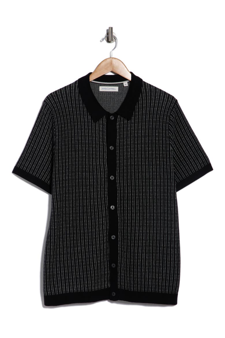 Finoca Short Sleeve Cardigan, Alternate, color, BLACK