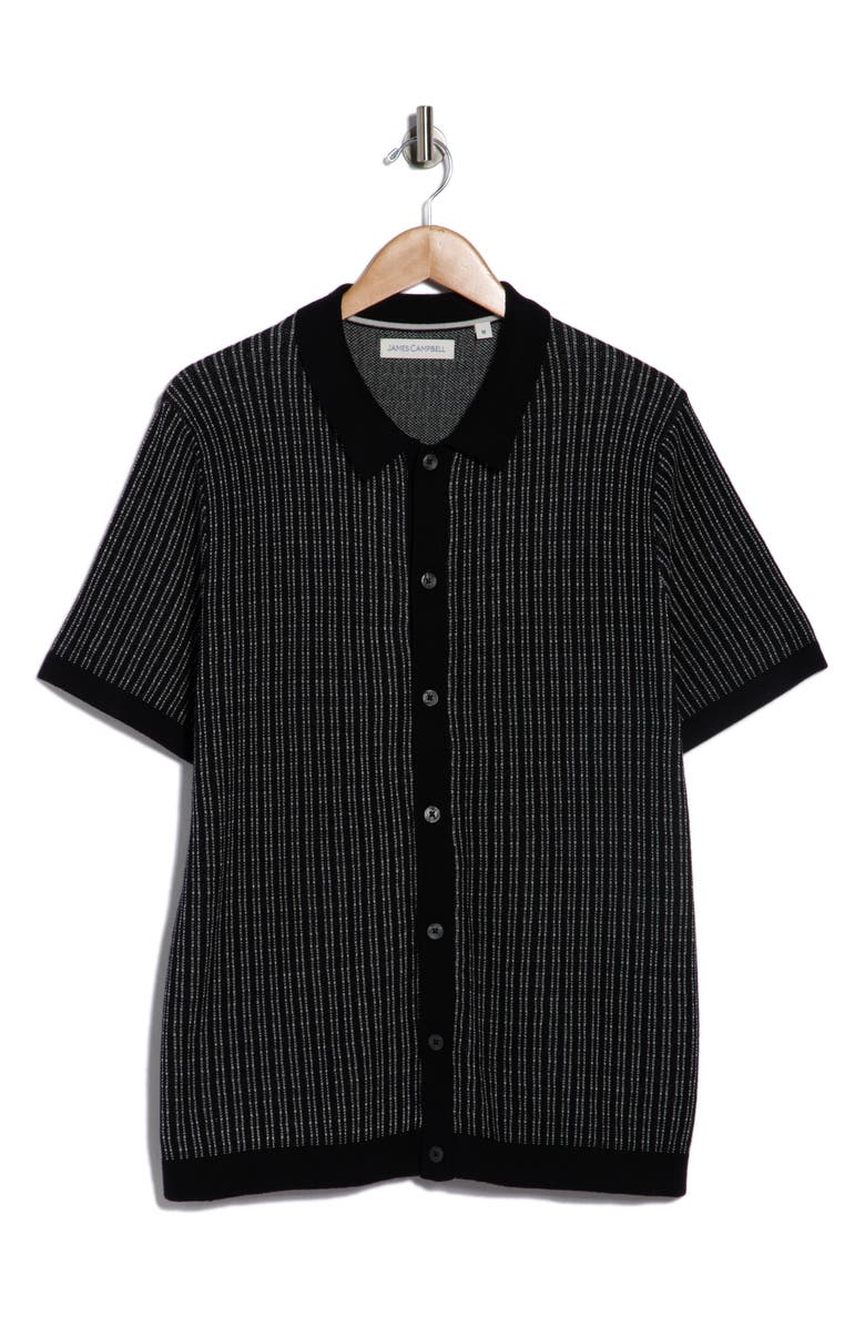 James Campbell Finoca Short Sleeve Cardigan, Alternate, color, Black