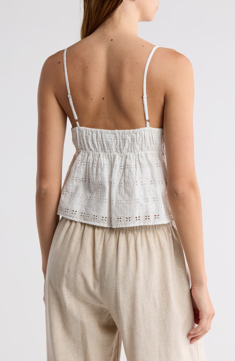 Abound Pretty Eyelet Peplum Cami, Alternate, color, White Blanc