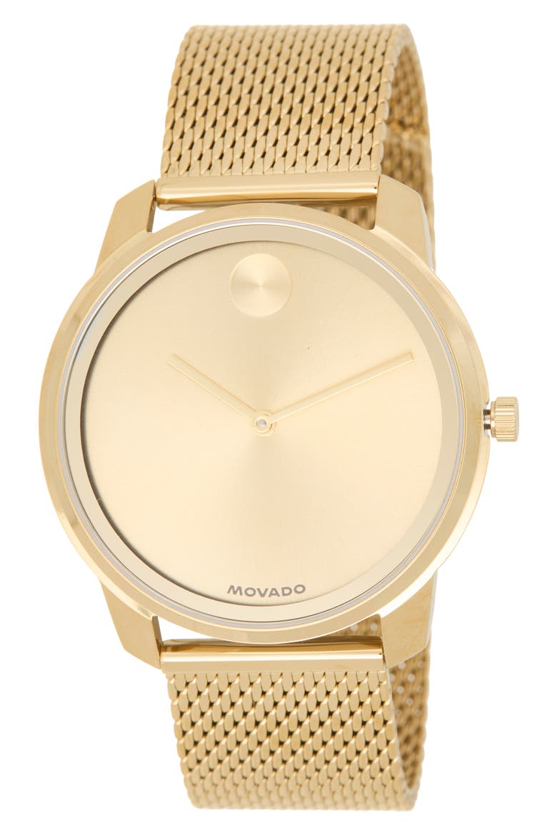 Classic Mesh Strap Watch, 40mm, Main, color, GOLD