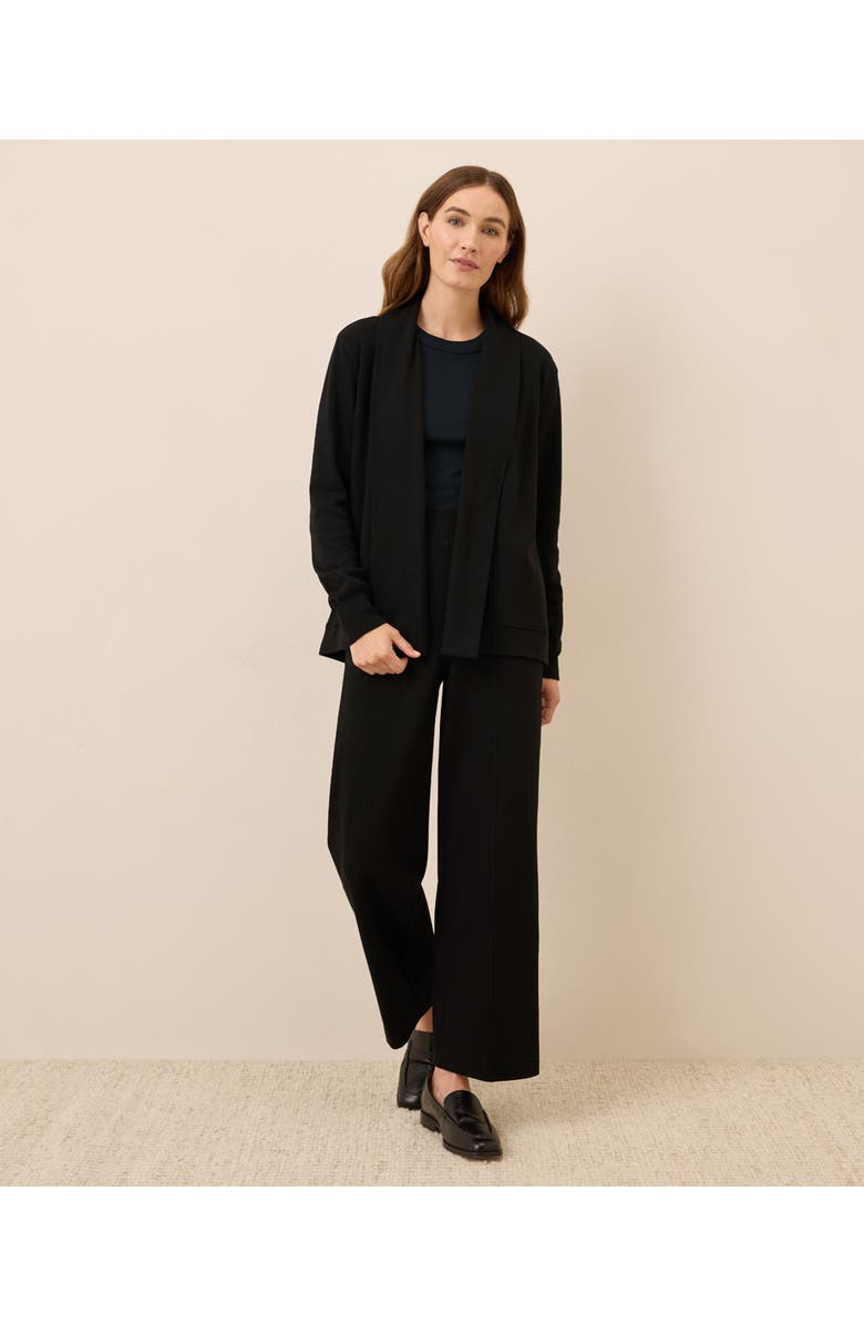 Pact Airplane Short Drape Cardigan, Alternate, color, Black