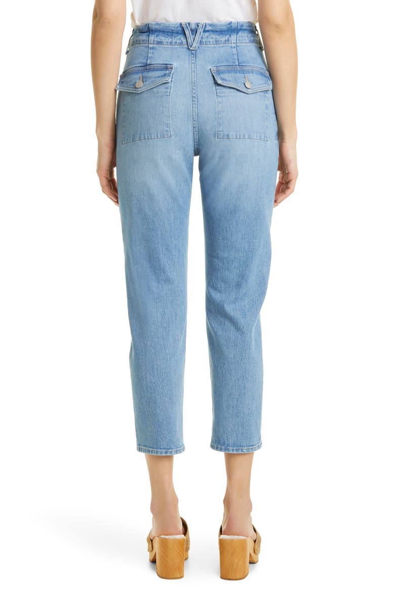 Arya Exposed Button Crop Straight Leg Jeans, Alternate, color, NOVA