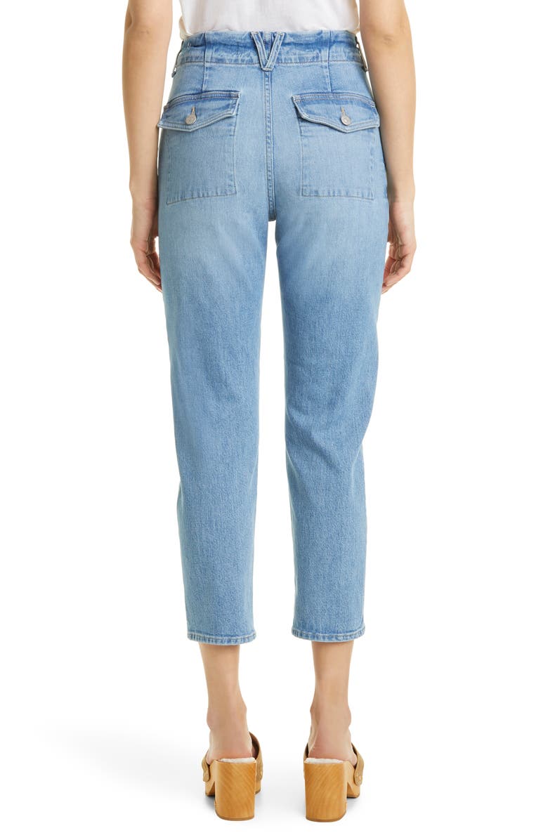 Veronica Beard Arya Exposed Button Crop Straight Leg Jeans, Alternate, color,