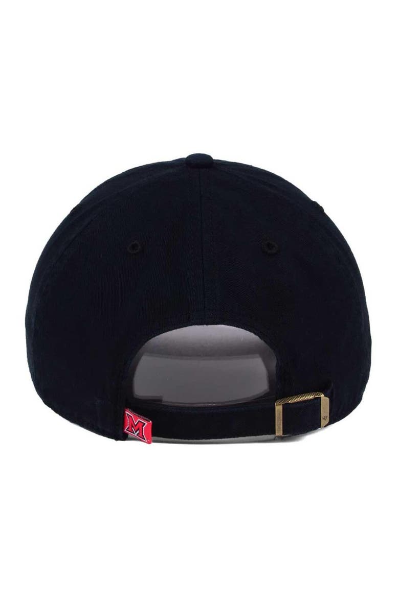 Men's '47 Black Miami University RedHawks Vintage Clean Up Adjustable Hat, Alternate, color, Black