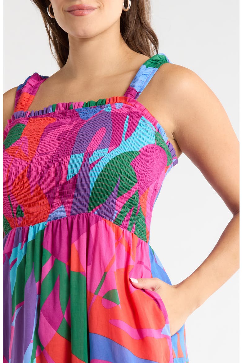 Vemmy Abstract Tayla Geo Print Maxi Dress, Alternate, color, MAGENTA-BLUE-GREEN