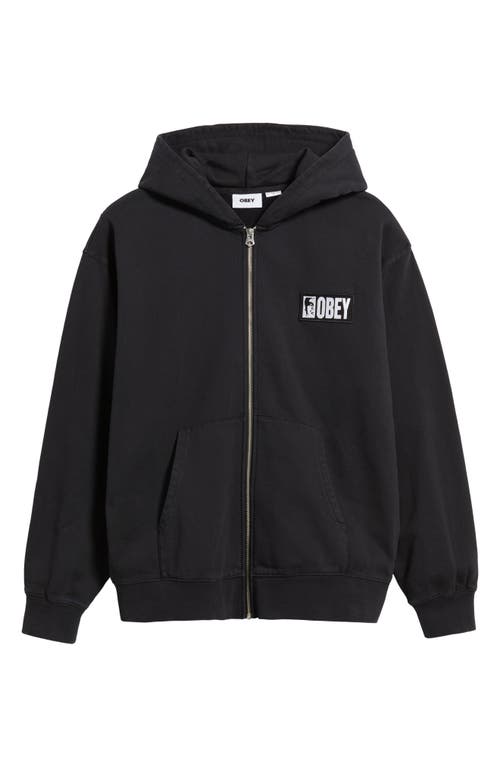 Obey Margin Faded Zip Hoodie In Multi