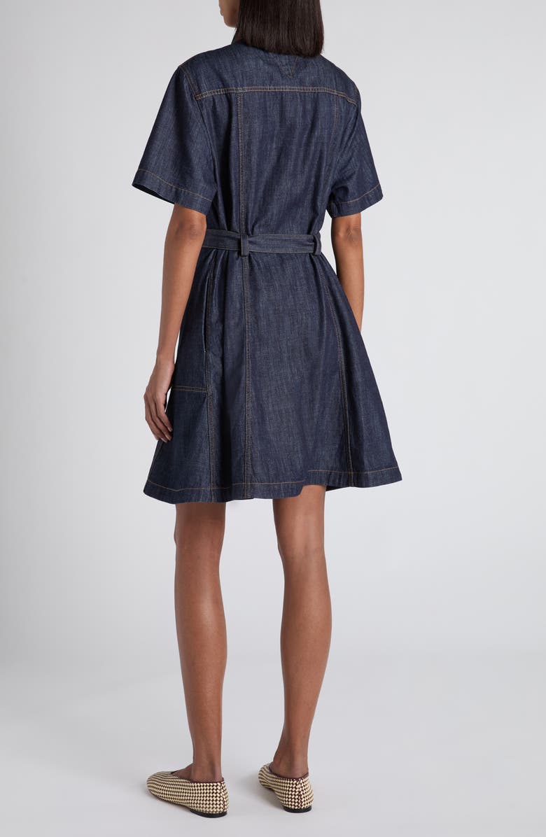 Bottega Veneta Belted Denim Popover Dress, Alternate, color, 4245 Indigo