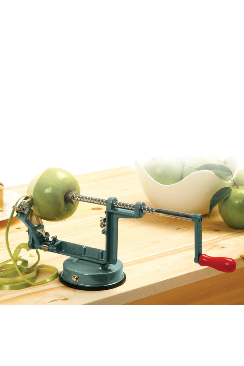 Apple-Master Parer, Slicer & Corer With Vacuum Base and Clamp for Rough Surfaces, Alternate, color, Gray