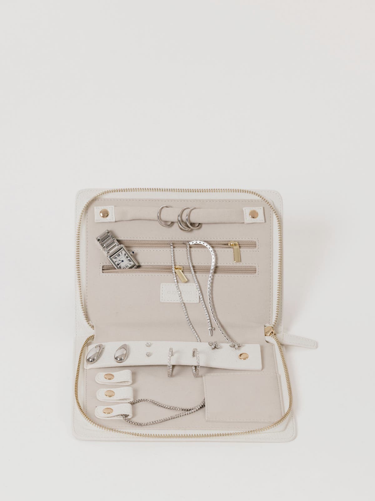 AUGUSTNOA Travel Jewelry Organizer, Alternate, color, White