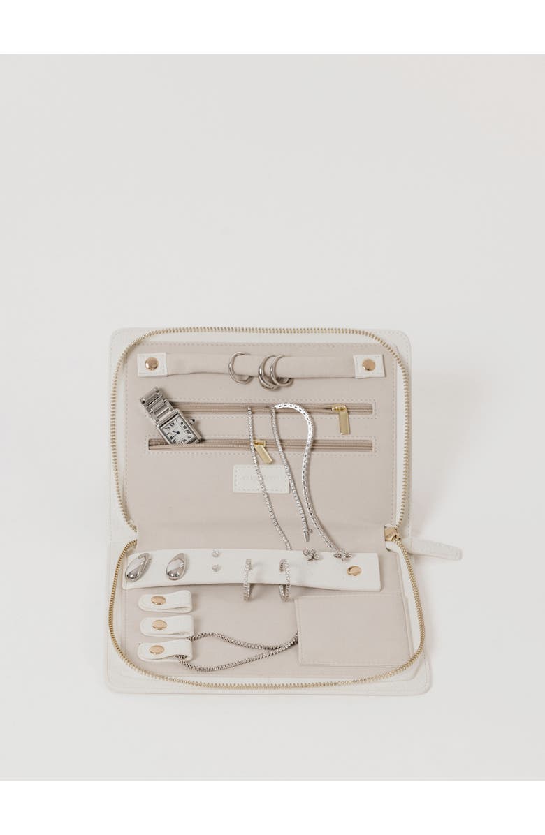 AUGUSTNOA Travel Jewelry Organizer, Alternate, color, White