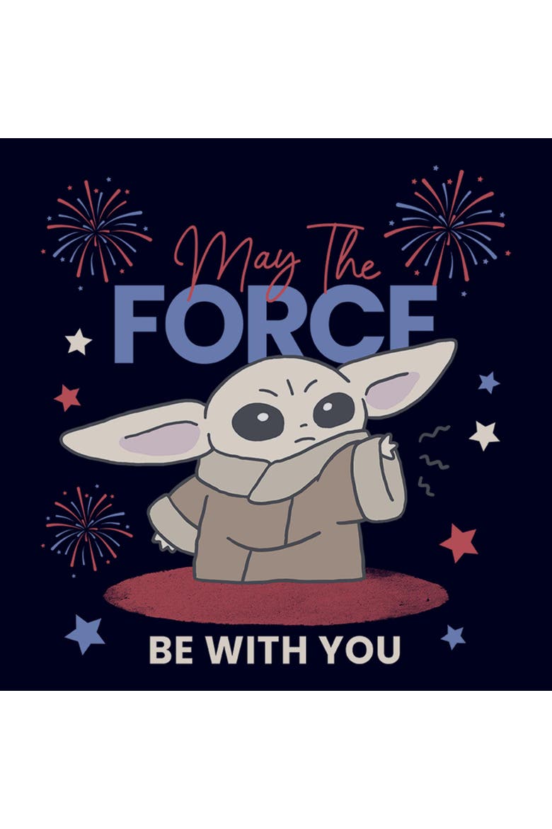 Junior's The Fireworks Be With You Short Sleeve Graphic T-Shirt, Alternate, color, Navy Blue