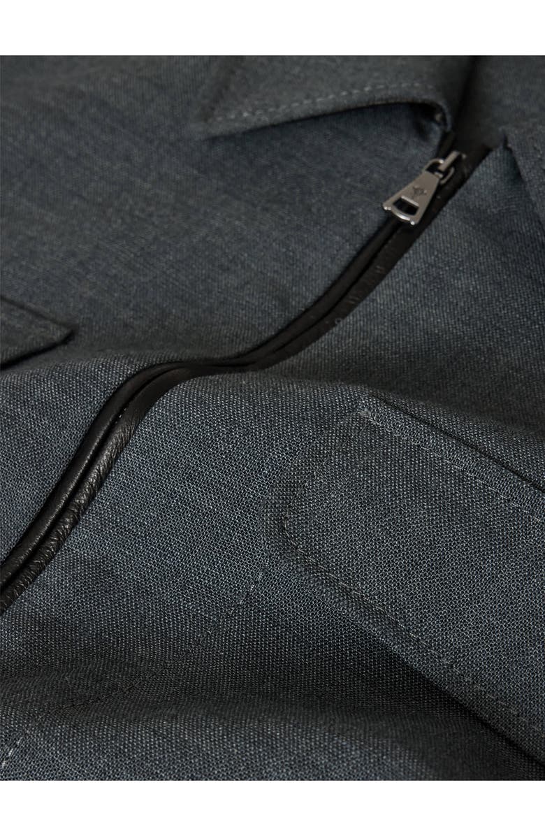 John Varvatos Julio Zip-Up Shirt Jacket, Alternate, color, Charcoal