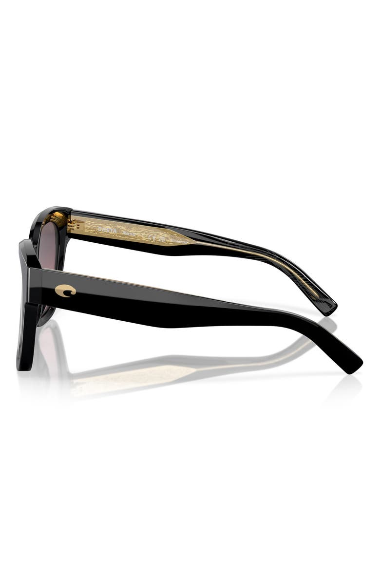 Costa Del Mar 54mm Polarized Square Sunglasses, Alternate, color, Black/ Rose Gradient