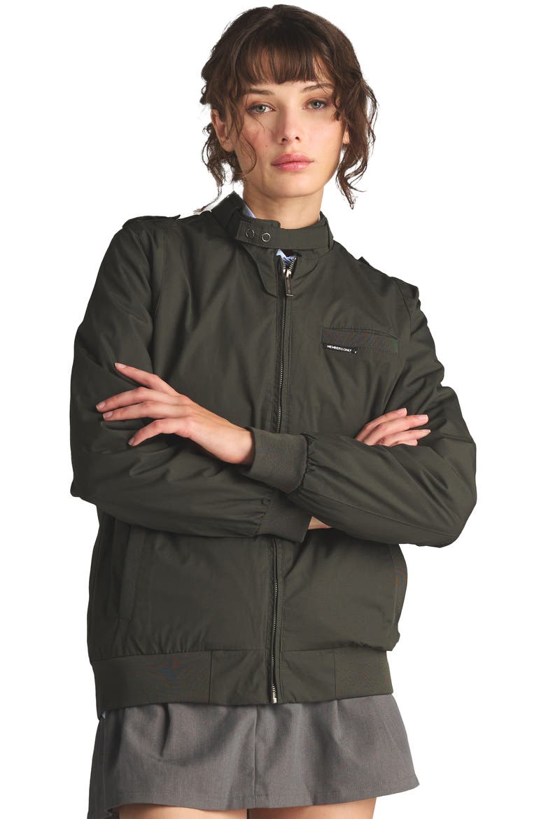 Classic Iconic Racer Jacket, Main, color, Dark green