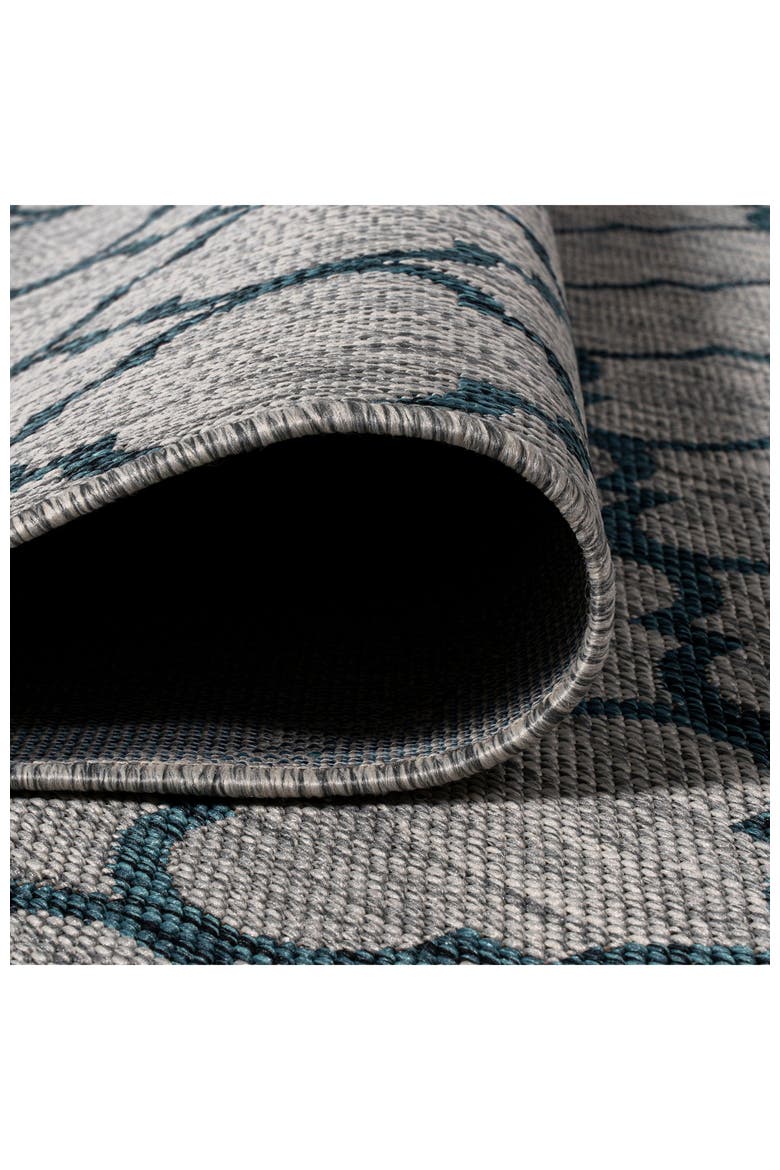 Galon Filigree Indoor/Outdoor Area Rug, Alternate, color, Gray/Teal