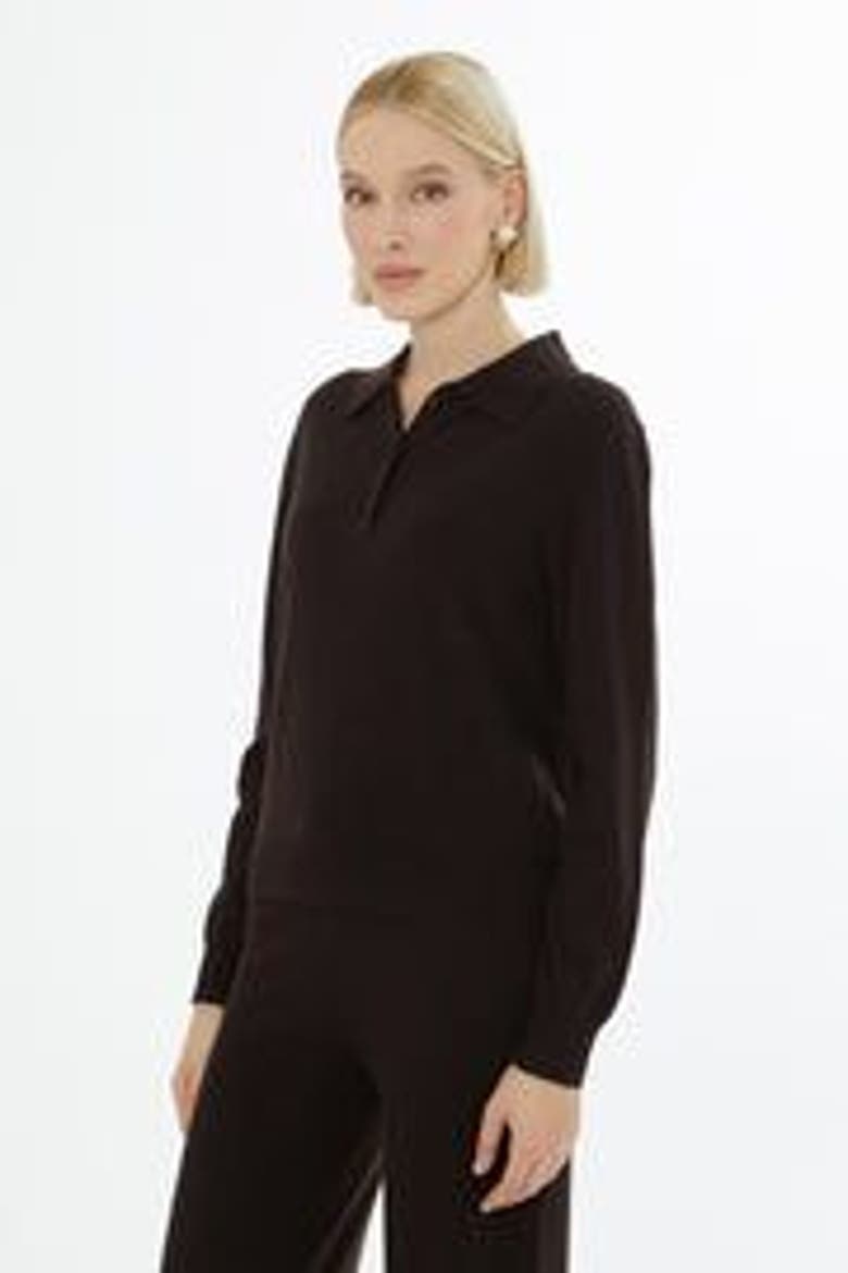 Shirt Collar Button-Front Wool Cashmere Cardigan, Alternate, color, Brown