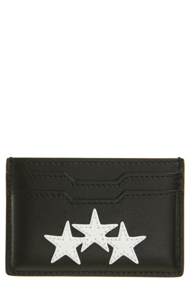AMIRI Three Star Leather Card Case, Main, color,