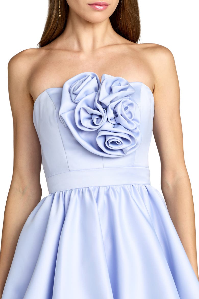 Strapless Bubble Hem Mini Dress, Alternate, color, Powder Blue