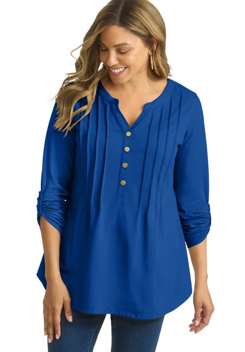 Stretch Pleated Tunic (Plus Available)