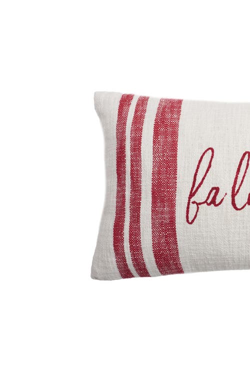 Carol & Frank Morgan Christmas Holiday Striped Decorative Lumbar Pillow Collection In White