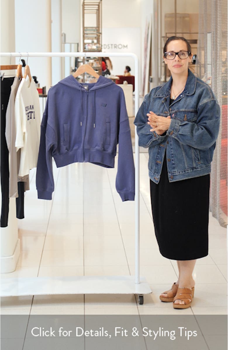 French Terry Crop Zip Hoodie, sales video thumbnail