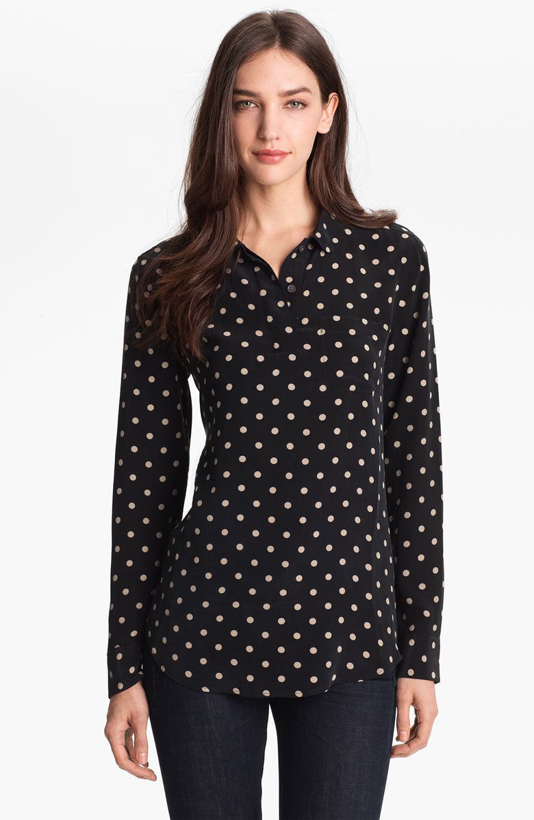 Equipment 'Adele' Polka Dot Silk Blouse, Main, color, 