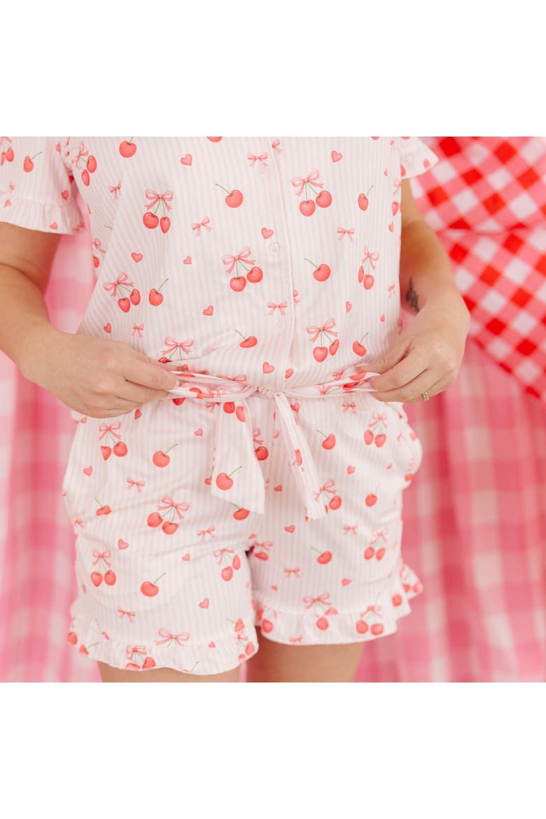 Cherry Bows Women's Lounge Set, Alternate, color, Soft Pink