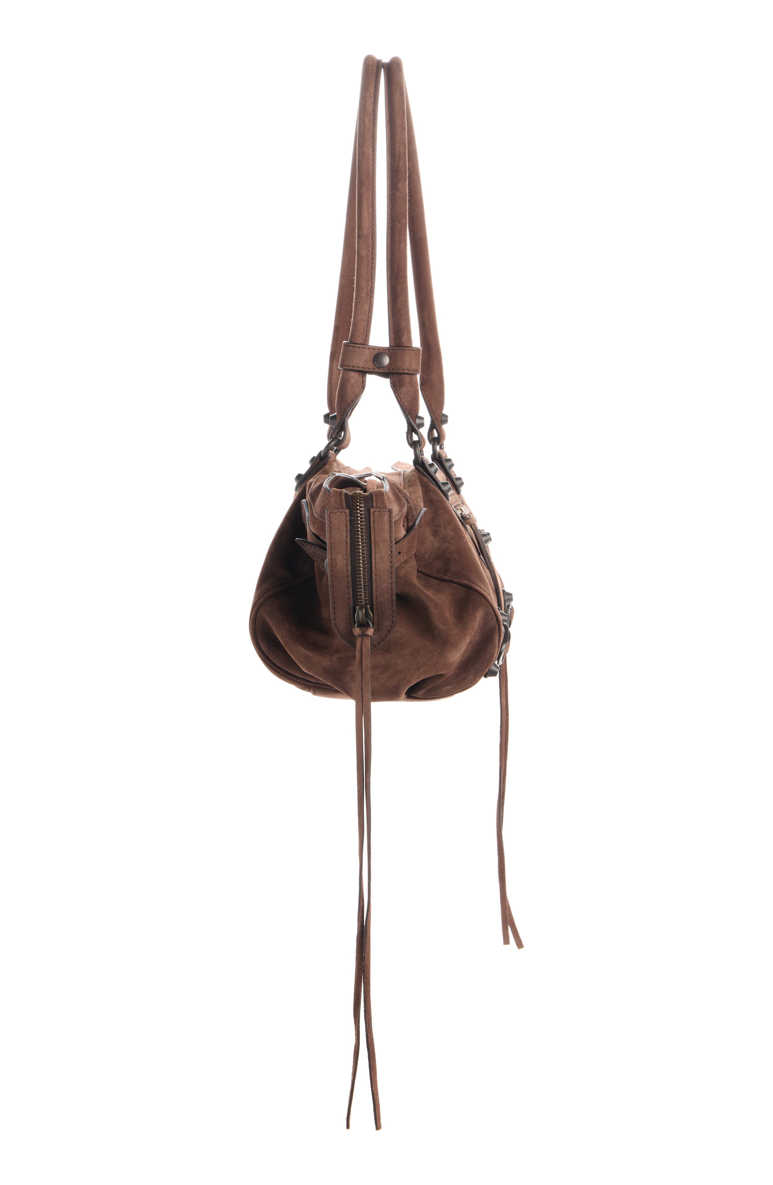 Le City Suede East/West Shoulder Bag, Alternate, color, 2308 LIGHT ESPRESSO