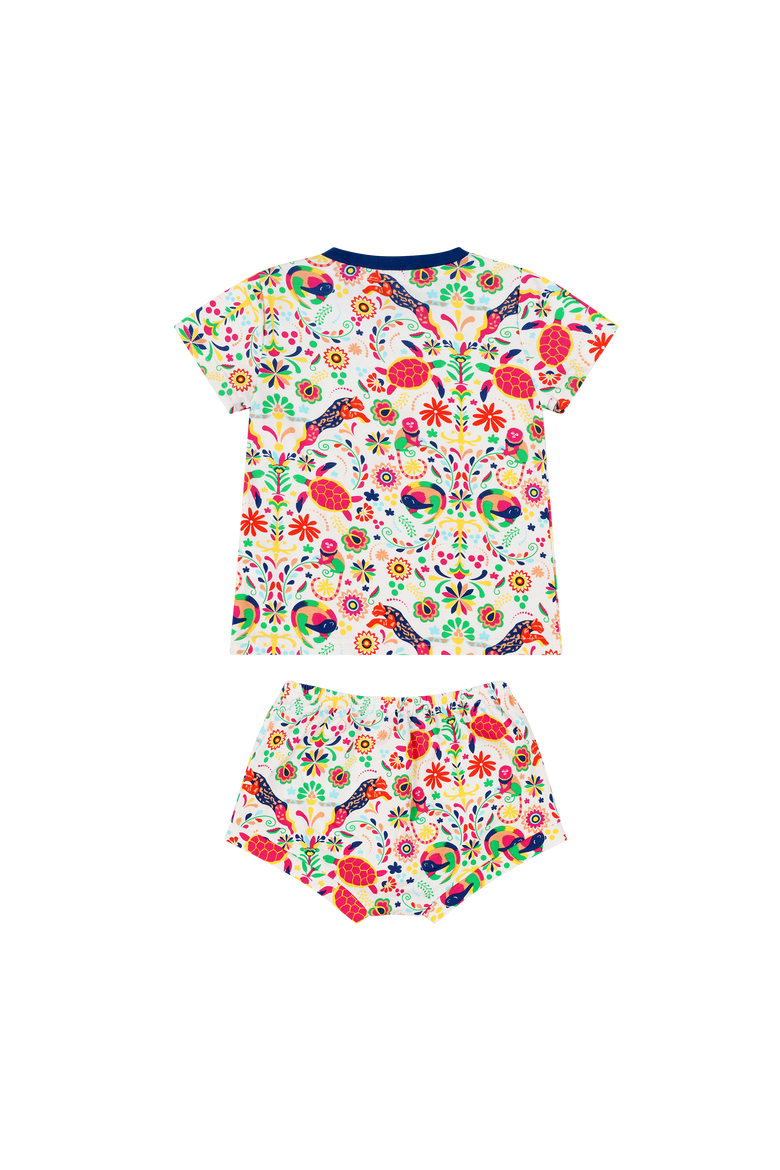 Suave Baby Tee and Bloomer Shorts Set, Alternate, color, Animal Arabesque