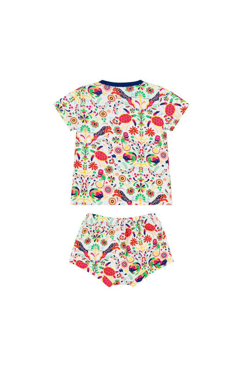 Mixed Up Clothing Suave Baby Tee and Bloomer Shorts Set, Alternate, color, Animal Arabesque
