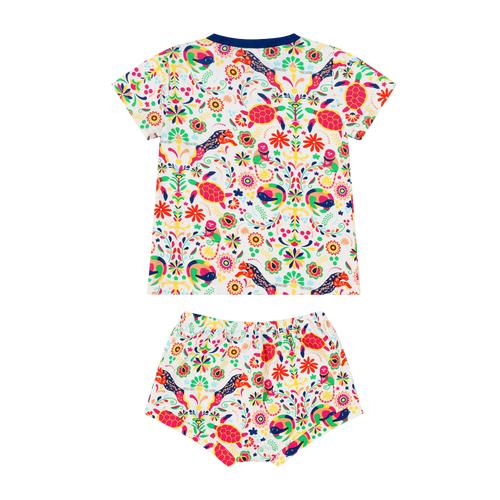 Mixed Up Clothing Suave Baby Tee And Bloomer Shorts Set In Animal Arabesque