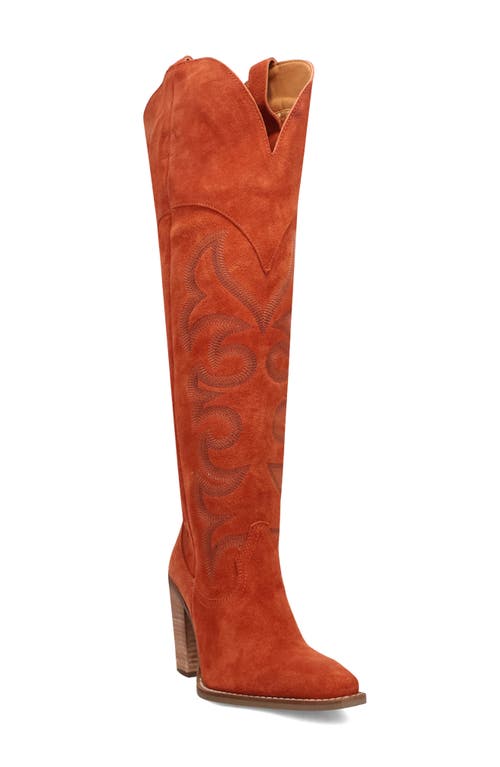 Dingo Primadonna Pointed Toe Over The Knee Western Boot In Rust