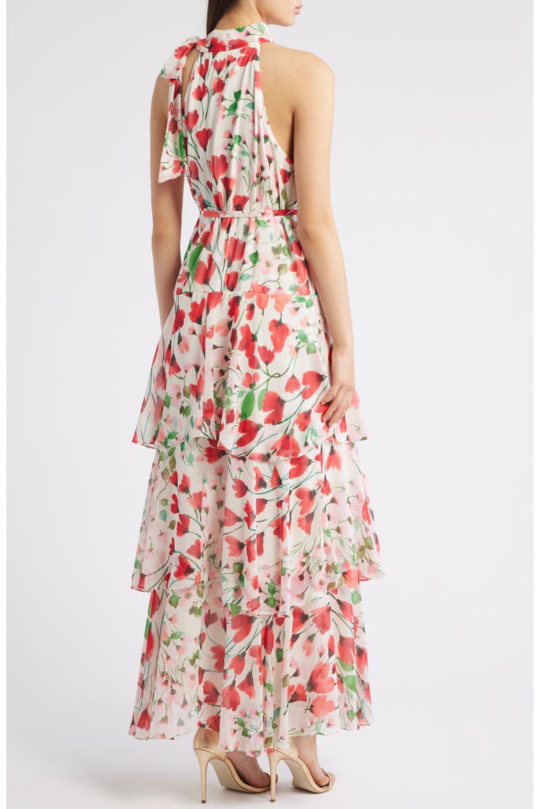 Floral Sleeveless Tiered Maxi Dress, Alternate, color, IVORY MULTI