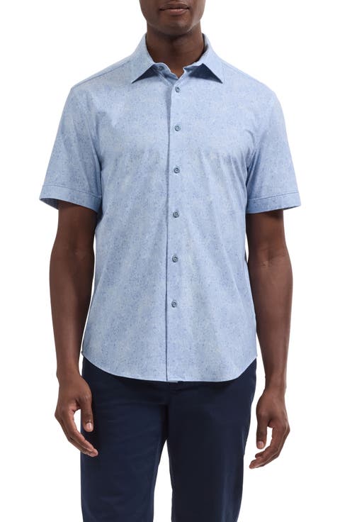 Miles OoohCotton® Print Short Sleeve Button-Up Shirt