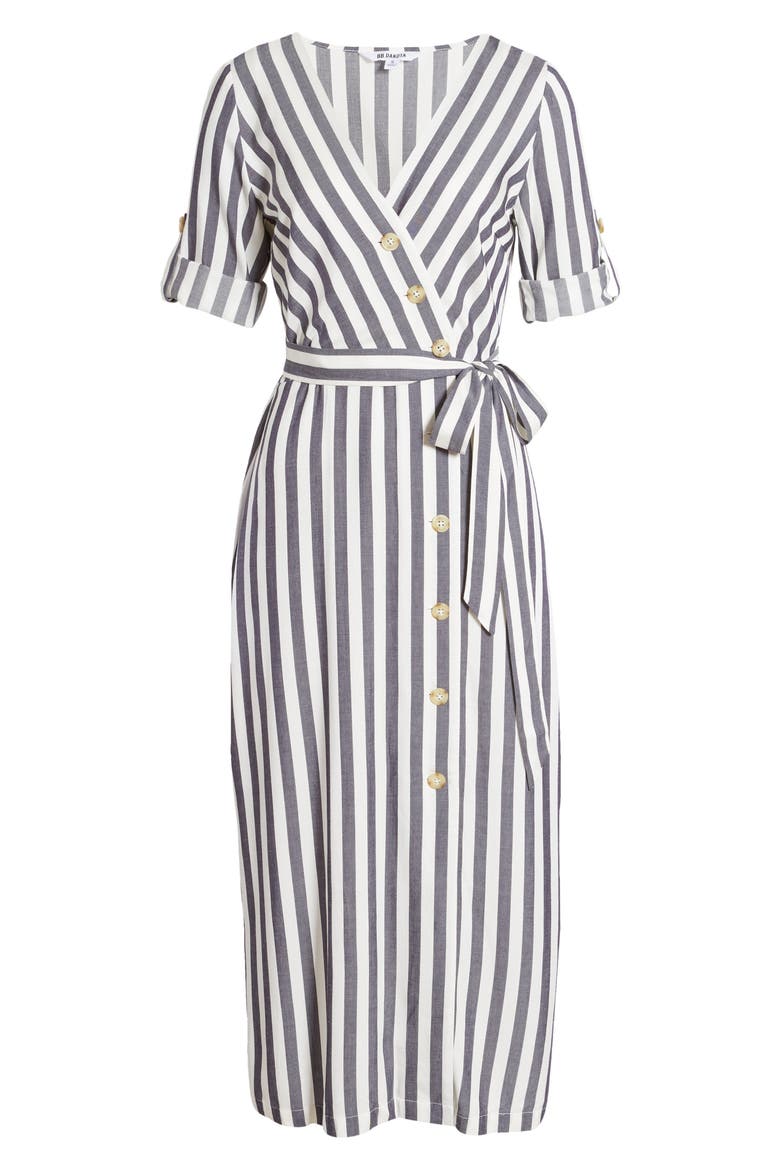 Set Sail Stripe Midi Dress, Main, color, NAVY