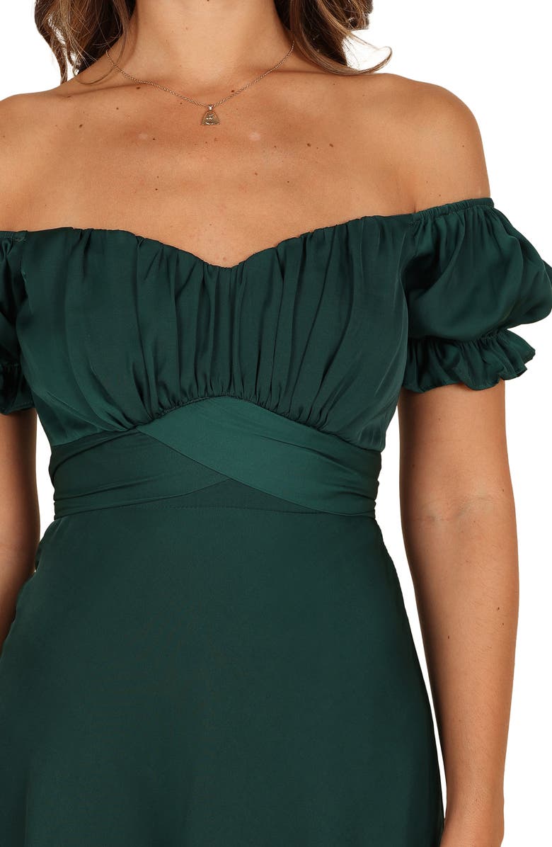 Petal & Pup Mickenna Frill Tie Back Midi Dress, Alternate, color, Emerald