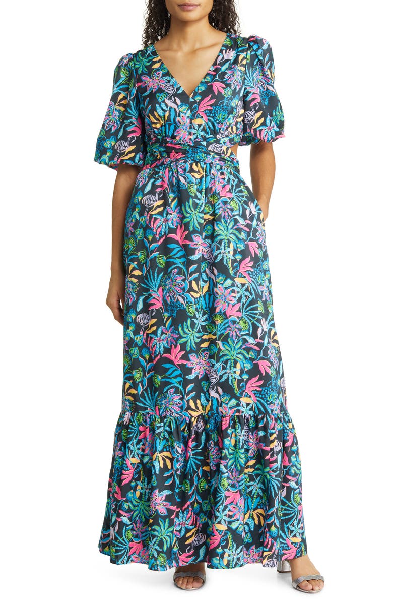 Lilly Pulitzer<sup>®</sup> Teyla Floral Puff Sleeve Maxi Dress, Main, color, 