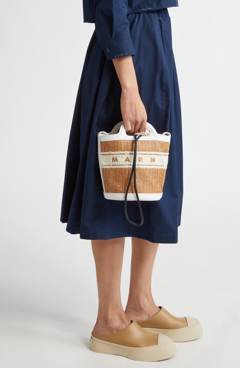 Marni Mini Tropicalia Faux Raffia Bucket Bag, Alternate, color,