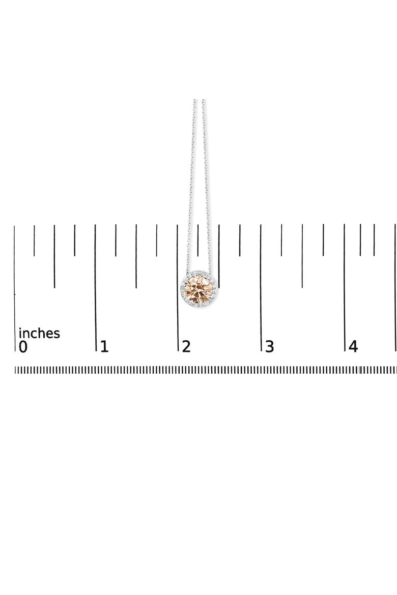 14K White Gold 2 3/8 Cttw Lab Grown Pink Diamond Solitaire Halo Pendant Necklace, Alternate, color, White